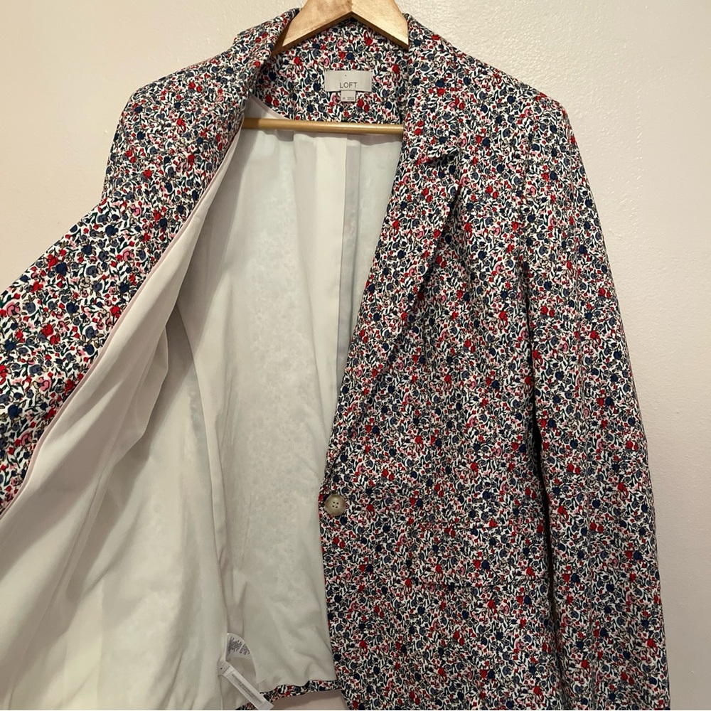 Loft Multicolor Patterned Blazer - image 6